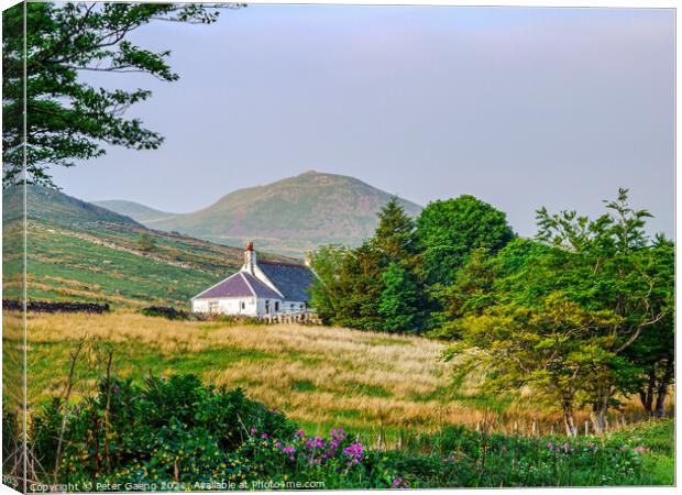 Cottage in the Scottish mountains  Canvas Print by Peter Gaeng