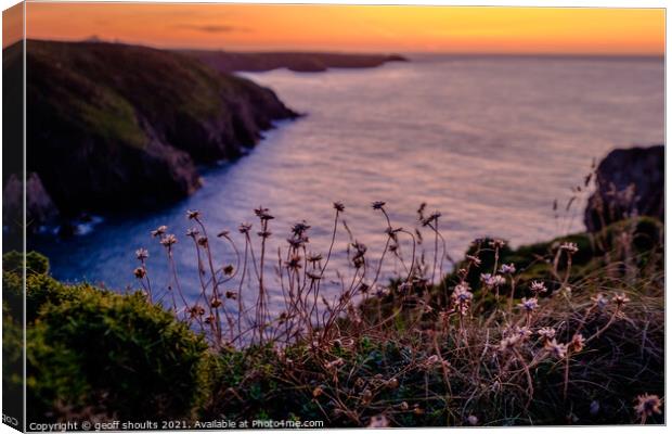 Trefin sunset Canvas Print by geoff shoults