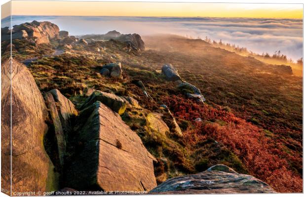The Roaches on a late Autumn afternoon Canvas Print by geoff shoults