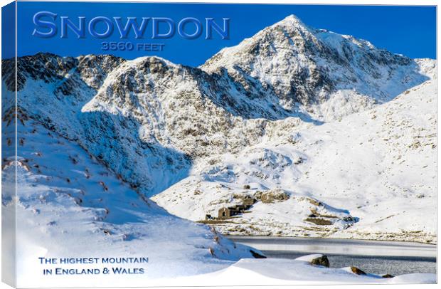 Snowdon in Winter Canvas Print by geoff shoults