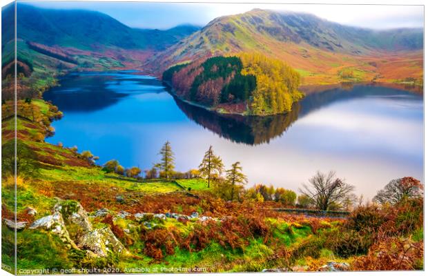 Early morning, Haweswater Canvas Print by geoff shoults