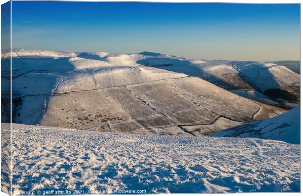 Kinder Scout, winter Canvas Print by geoff shoults