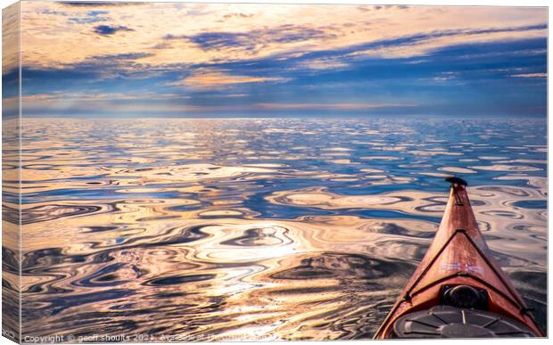 Paddling on a glassy evening Canvas Print by geoff shoults