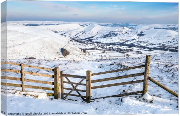 Edale in Winter Canvas Print by geoff shoults