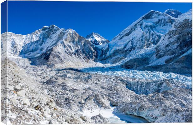 Khumbu Glacier & Everest Base Camp Canvas Print by geoff shoults