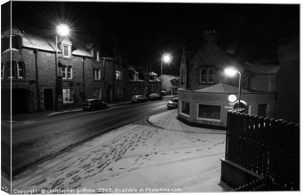 Snowy Street View Canvas Print by christopher griffiths