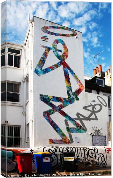 Grafitti in Brighton Canvas Print by sue boddington