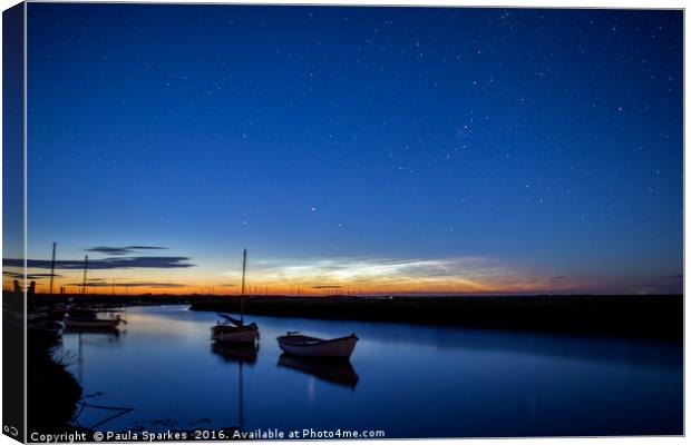 Morston Quay, Tranquility Canvas Print by Paula Sparkes