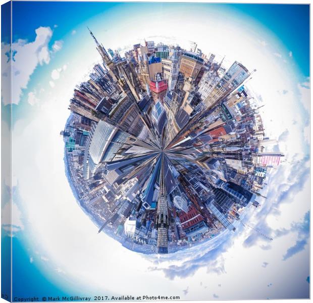 Glasgow Little Planet 3 Canvas Print by Mark McGillivray