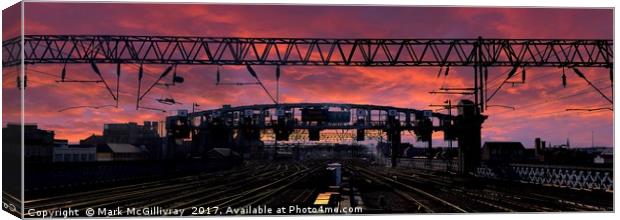 Glasgow Central Sunset Canvas Print by Mark McGillivray