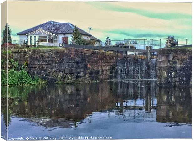 Lock 18, Forth and Clyde Canal. Canvas Print by Mark McGillivray