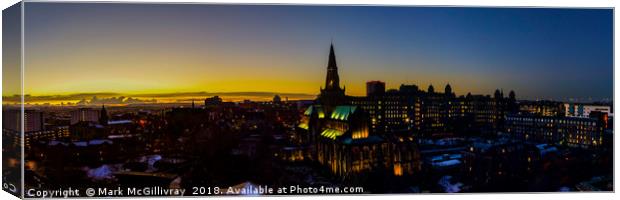 Sunset over Glasgow Cathedral Canvas Print by Mark McGillivray