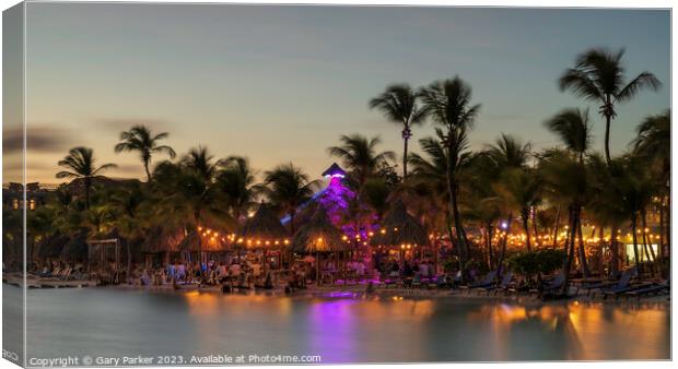 A beach bar on the shores of Curacao, the Caribbean Canvas Print by Gary Parker