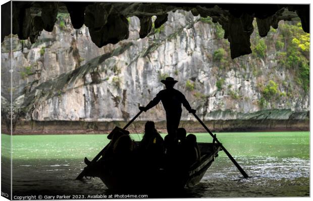 Halong Bay Silhouette  Canvas Print by Gary Parker