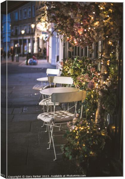 Bistro tables Canvas Print by Gary Parker