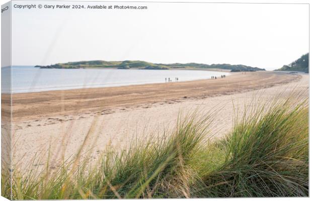 A bright day on the coast at Ynys Llanddwyn, Angelsey, North Wales. Canvas Print by Gary Parker