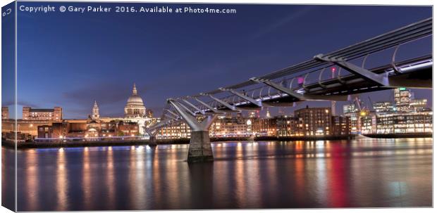 St Paul's Cathedral and the Millennium Bridge Canvas Print by Gary Parker