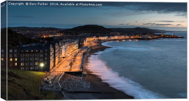 Aberystwyth Promenade in the evening, Wales  Canvas Print by Gary Parker