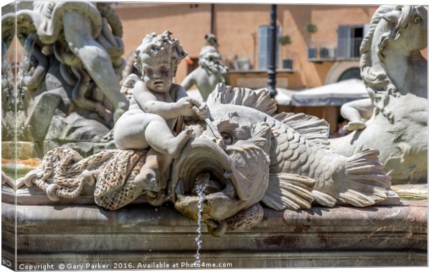 Fountain of Neptune - Rome Canvas Print by Gary Parker