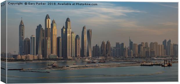 Dubai Marina Skyline Canvas Print by Gary Parker