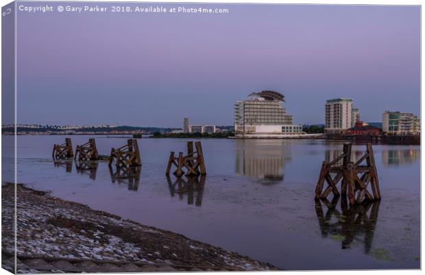 Cardiff Bay, Wales, at sunrise Canvas Print by Gary Parker