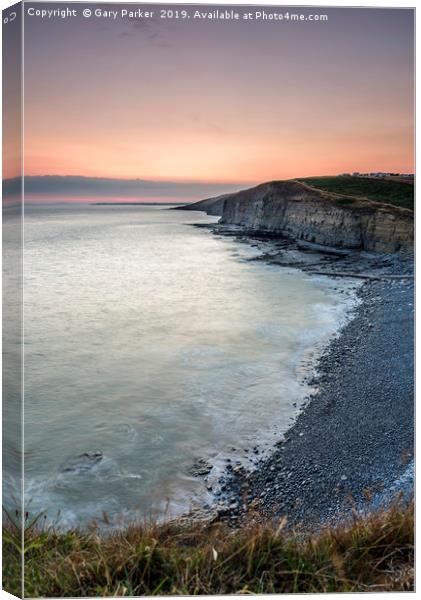 Sunset over Dunraven Bay, south Wales,  Canvas Print by Gary Parker