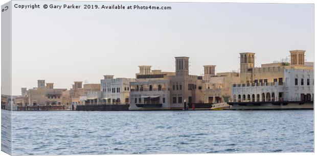 Old Dubai wind towers along the Dubai creek Canvas Print by Gary Parker