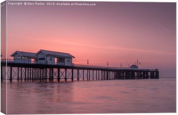 Penarth Pier, Cardiff, at sunrise Canvas Print by Gary Parker