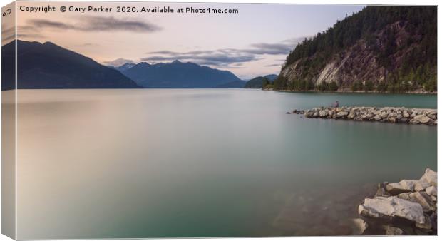 Smooth water of Porteau Cove, BC, Canada Canvas Print by Gary Parker