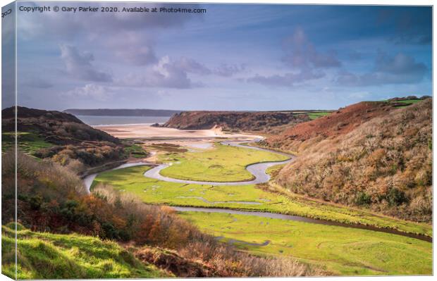 Three Cliffs Bay, the Gower Peninsular Canvas Print by Gary Parker