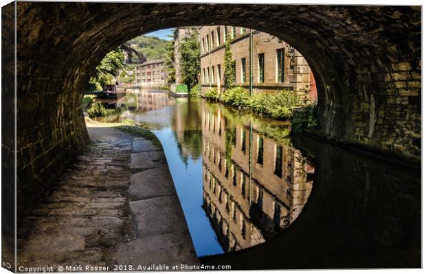 Canal Reflections Canvas Print by Mark S Rosser