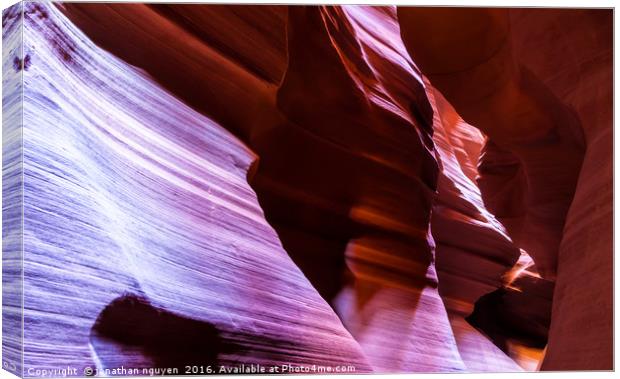 Under The Canyon Light Canvas Print by jonathan nguyen