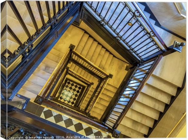 Staircase Of The Old Capitol  Canvas Print by jonathan nguyen