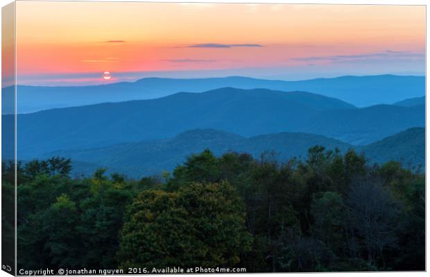 Appalachian Mountains at Sunset Canvas Print by jonathan nguyen