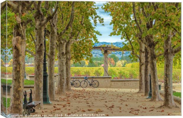 Winery in Autumn  Canvas Print by jonathan nguyen
