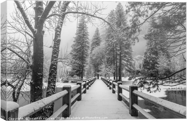 Welcome To Winter-Land BW Canvas Print by jonathan nguyen