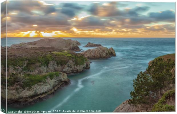 Point Lobos At Sunset Canvas Print by jonathan nguyen