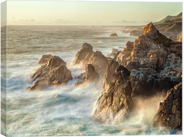 Evening At The Coast Canvas Print by jonathan nguyen