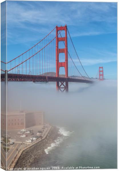 Fog & The Golden Gate Canvas Print by jonathan nguyen