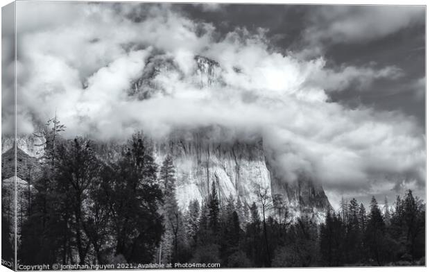 clouds cover el capitan Canvas Print by jonathan nguyen