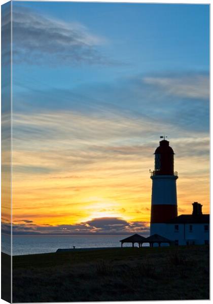 Souter Lighthouse Sunrise Canvas Print by Rob Cole