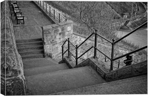 King Edwards Bay Steps, Tynemouth Canvas Print by Rob Cole