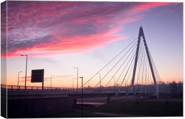 Majestic Sunrise on the Northern Spire Bridge Canvas Print by Rob Cole