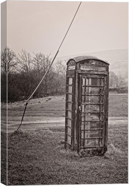 Old Telephone Box, Marsett, Yorkshire Canvas Print by Rob Cole