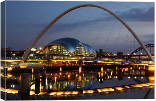 Reflections On The River Tyne, Newcastle-Gateshead Canvas Print by Rob Cole