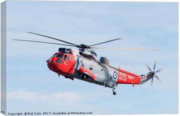 Royal Navy Sea King HU5 Helicopter, Sunderland Air Canvas Print by Rob Cole