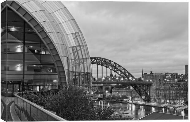 Tyne Bridge and Sage Centre, Newcastle-Gateshead,  Canvas Print by Rob Cole