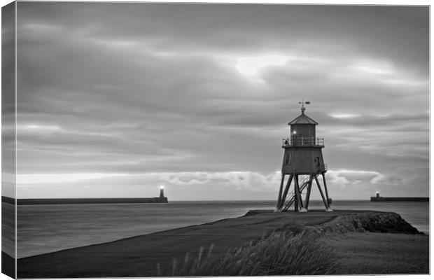 Herd Groyne Lighthouse Sunrise, South Shields Canvas Print by Rob Cole