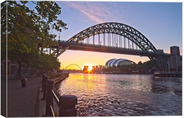Newcastle Tyne Bridge Sunrise Canvas Print by Rob Cole