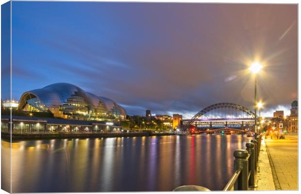 Tyne Bridge and Sage Centre, Newcastle Canvas Print by Rob Cole